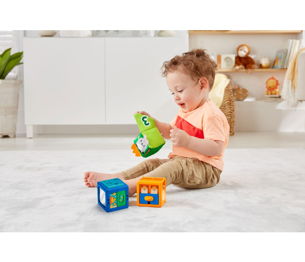 Fisher-Price Kolorowe zwierzątka klocki sensoryczne - 540748 - zdjęcie 5